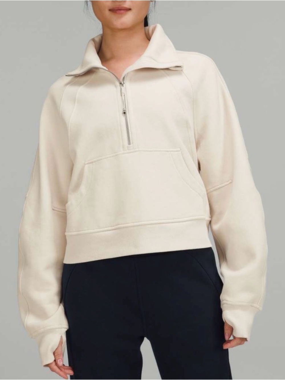 Lululemon Scuba Oversized Funnel Neck Half-Zip - White Opal